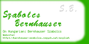 szabolcs bernhauser business card